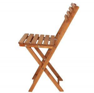 Meble ogrodowe składane drewniane na balkon stół i dwa krzesła impregnowane brązowe UNIWERSALNY 4