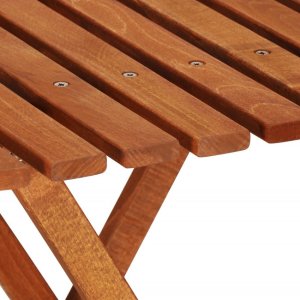 Meble ogrodowe składane drewniane na balkon stół i dwa krzesła impregnowane brązowe UNIWERSALNY 5