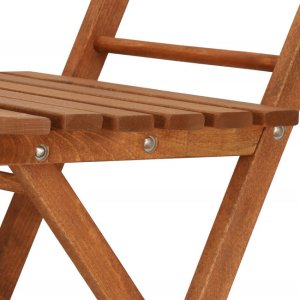 Meble ogrodowe składane drewniane na balkon stół i dwa krzesła impregnowane brązowe UNIWERSALNY 9