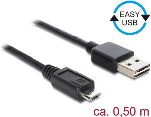 Kabel USB Delock USB-A - microUSB 0.5 m Czarny (85156) 1