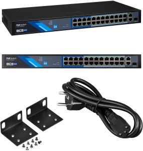 Switch 24 portowy PoE 100Mbps, 2xRJ45 Gigabit Uplink + 1xSFP BCS-B-SP2402G-1SFP 1