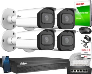Zestaw do monitoringu IP 5Mpx Dahua 4x IPC-HFW3541T-ZAS-27135-S2 1
