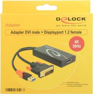 Adapter AV Delock DVI-D - DisplayPort + USB-A czarny (62596) 2