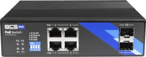 BCS-B-ISP04G-2SFP BCS switch PoE 4 portowy szyna DIN 2