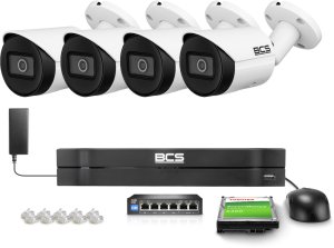Zestaw do monitoringu 4x BCS-L-TIP14FSR3-Ai1 4Mpx IR 30m AI 0.0008Lux 1