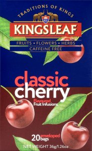 Kingsleaf CLASSIC CHERRY herbata owocowa WIŚNIA MIĘTA PIEPRZOWA bez kofeiny - 20 x 1,8 g 2