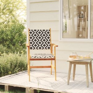 Garden Chair Set of 4 Brown and Black/White Pattern 1