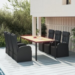 Garden Dining Set Black 1