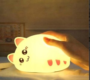 Silikonowa lampka nocna LED kolory KOT KOTEK 5