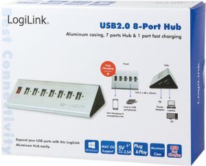 HUB USB LogiLink 8x USB-A 2.0 (UA0225) 6