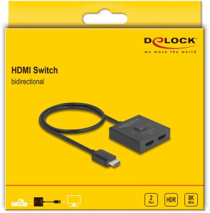 Delock Delock HDMI Switch 2 auf 1 bidirektional 8K 3