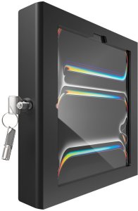 Compulocks iPad Pro M4 11" (2024), Apex Enclosure Tilting Stand 8" - Befestigungskit (Gehause, Aufstellung) - freiliegende Front-/Ruckkamera und Sensoren - fur Tablett - verriegelbar - Metall - Schwarz - Bildschirmgrosse: 27.9 cm (11") - fur Apple 11- 3