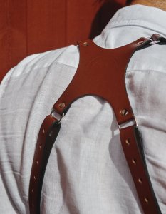 Reporter Uprząż na 2 aparaty Corio 35 - BRM Skóra - Medium Brown 2