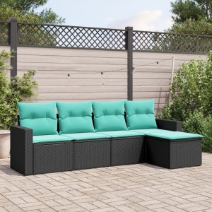 Garden Sofa Set Black 1