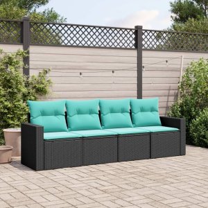 Garden Sofa Set Black PE Rattan Large Modular Outdoor Sofa Set 1