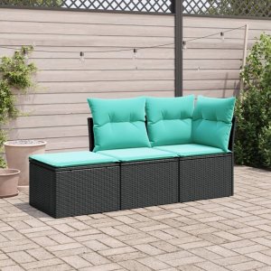 Garden Sofa Set Black 1
