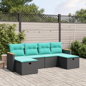 Garden Sofa Set Black 1