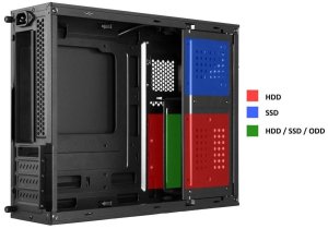 1stCOOL skříň COMPACT 1, Micro Tower, AU, USB 3.0, USB-C, CR, 1x 80mm Fan, černá 3