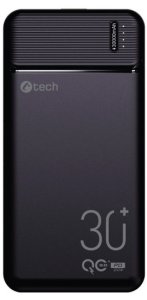 C-TECH Powerbanka 30000mAh, Li-Pol, 20W, USB-C/USB-A/micro USB 3