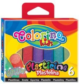 Colorino Plastelina 6 kolorów brokatowa 1