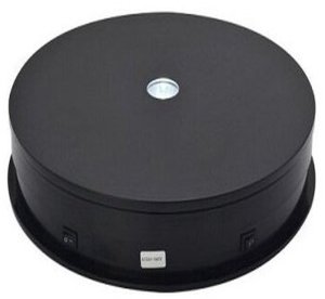 Elektrinis 360° besisukantis stovas su LED pašvietimu, apvalus 30cm, juodas 2