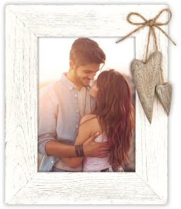 ZEP Lille white            13x18 Holz Portrait mit Herzen  RE657W 1