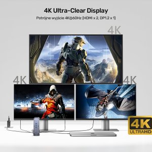 Stacja/replikator Unitek Universal DisplayLink Triple 4K USB-C/Thunderbolt (D1135AGY01) 14
