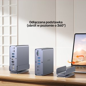 Stacja/replikator Unitek Universal DisplayLink Triple 4K USB-C/Thunderbolt (D1135AGY01) 15