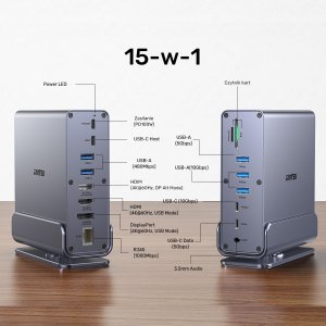 Stacja/replikator Unitek Universal DisplayLink Triple 4K USB-C/Thunderbolt (D1135AGY01) 21