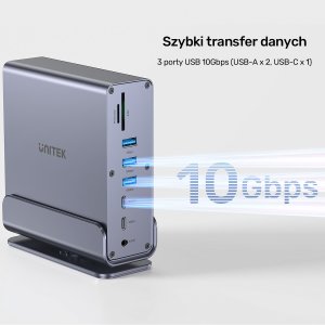 Stacja/replikator Unitek Universal DisplayLink Triple 4K USB-C/Thunderbolt (D1135AGY01) 22
