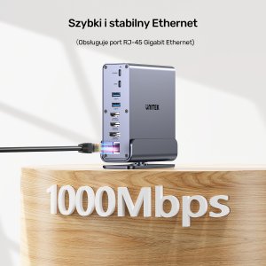 Stacja/replikator Unitek Universal DisplayLink Triple 4K USB-C/Thunderbolt (D1135AGY01) 10