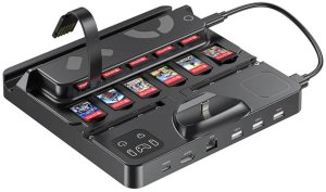 Unitek stacja ładująca Switch z przełącznikiem i czytnikiem kart do gier 1