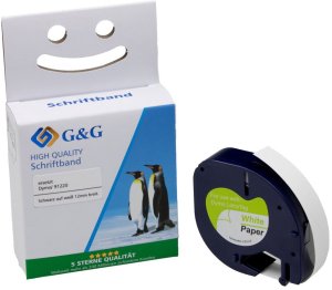 G&G Schriftband 12mm x 4m sw-ws komp. m. Dymo S0721520/ 91220 2
