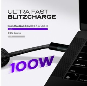 Kabel USB STATIK USB-A - USB-C 1 m Czarny (PUP-0494-3FT-AC-BLK) 3