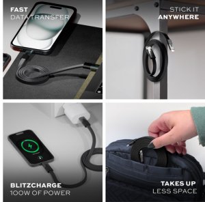 Kabel USB STATIK USB-A - USB-C 1 m Czarny (PUP-0494-3FT-AC-BLK) 4