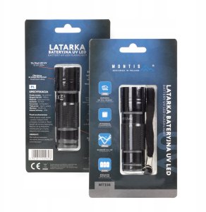 Latarka bateryjna LED UV aluminiowa 395nm Montis MT156 7