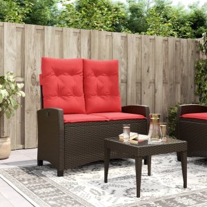 Reclining Garden Bench Brown PE rattan Large 1