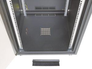 EFB 19Zoll Netzwerkschrank OFFICE SERIE 18HE 600X800 RAL9005 Schwarz IP20 komplett vormontiert und zerlegbar Glasfront 45KG Traglast 3