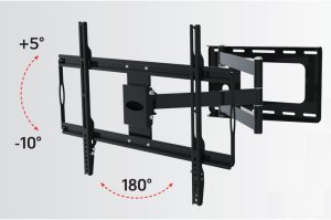 Manhattan TECHLY Wandhalterung fuer LCD TV 81,28cm bis 177,80cm Tragklast bis 45Kg Slim Schwarz Ausziehbarer Arm bis zu 688mm 3