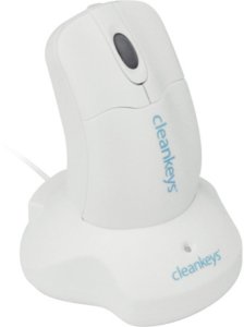 GETT Cleankeys CKM2W Plastik Scroll Maus kabellos Funk 2,4 MHz IP68 wasserdicht desinfizierbar optisch USB Farbe: weiss 1