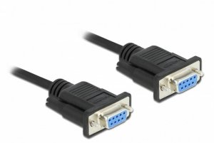 DELOCK Seriell Kabel RS-232 Sub-D9 Buchse zu Buchse Nullmodemmit sch malem Steckergeh�use 1m 1