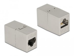 DELOCK Adapter RJ45 Buchse zu RJ45 Buchse Cat.6A Metall 1