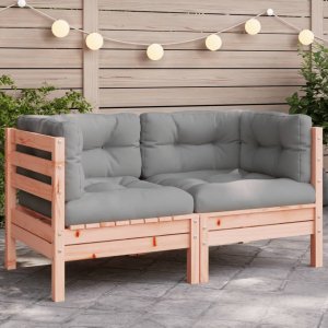 Garden Sofa Grey Solid Douglas wood, Oxford fabric, PP cotton 1