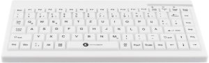 GETT GCQ Cleantype Easy Protect Compact silicone keyboard IP68 waterproof desinfectable 88 keys USB Colour white Layout DE 1