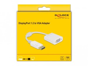 DELOCK Adapter DisplayPort 1.2 Stecker zu VGA Buchse weiß 2