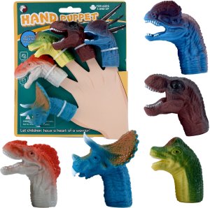 DINOZAURY SENSORYCZNE PACYNKI GUMOWE FIGURKI NA PALCE ZABAWKI DLA DZIECI 1