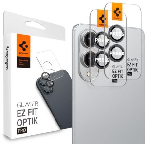 Spigen Optik Pro GLAS.TR EZ Fit Camera Protector 2-Pack - Szkło ochronne na obiektyw do Samsung Galaxy S25 Edge (2 szt)(Czarny) 1