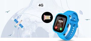 Zegarek Smartwatch Dla Dziecka Sos Sim 4g Wifi Gps / Kidoboo Smart Watchme K3 / Niebieski 11