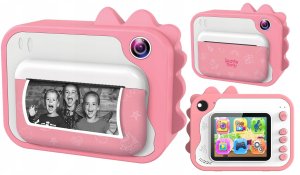 Aparat Natychmiastowy Cyfrowy 20mp Kamera 1080p + Mp3 Drukarka Druk ZdjĘĆ / P80 Różowy 1