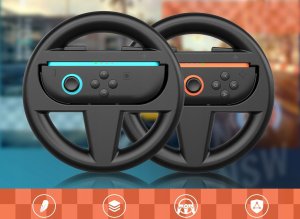 JYS 2x Kierownica Uchwyt Na Joy-con Do Nintendo Switch 2 Nsw2 Do Mario Kart / 2x Czarny / Jys-ns226 4